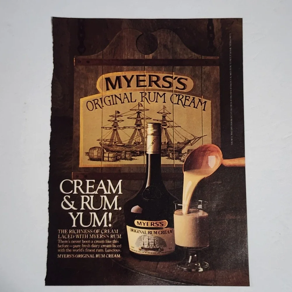 Vintage 1983 Myers's Original Rum Cream Print Ad Magazine Clipping 8x10.5